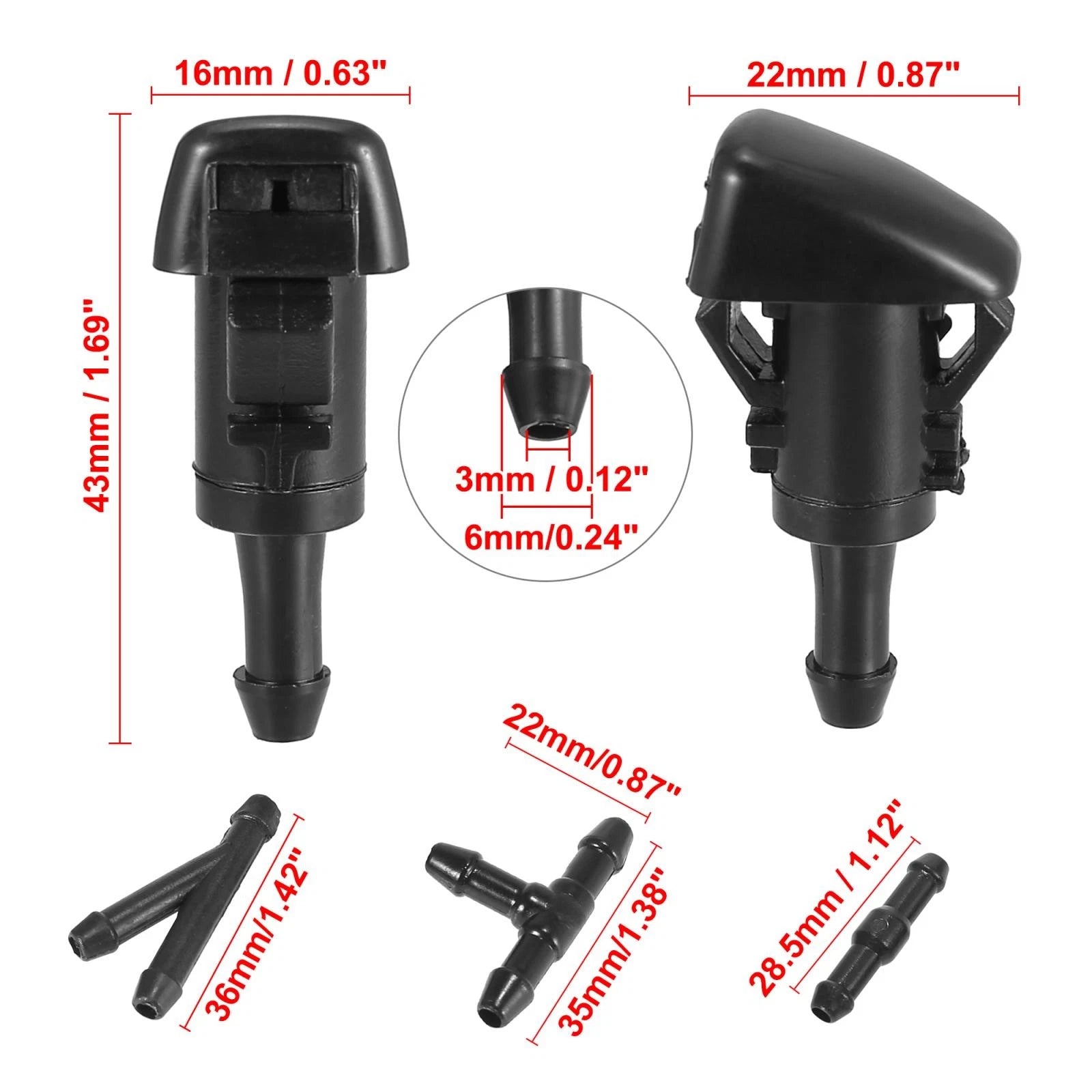 4pcs Windshield Washer Nozzle Front for Mitsubishi Eclipse (2006–2012)
