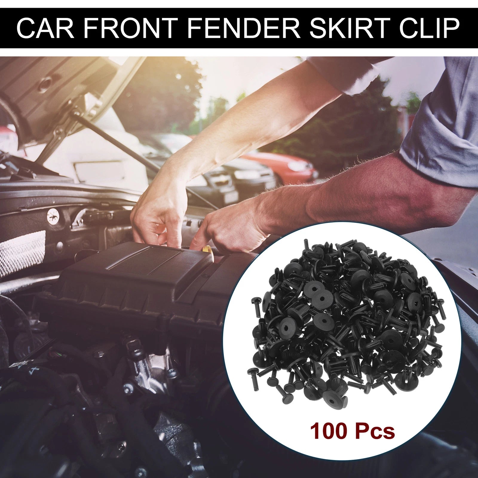 100 Pcs Front Fender Skirt Clip for GM Bumper Push Type Retainer