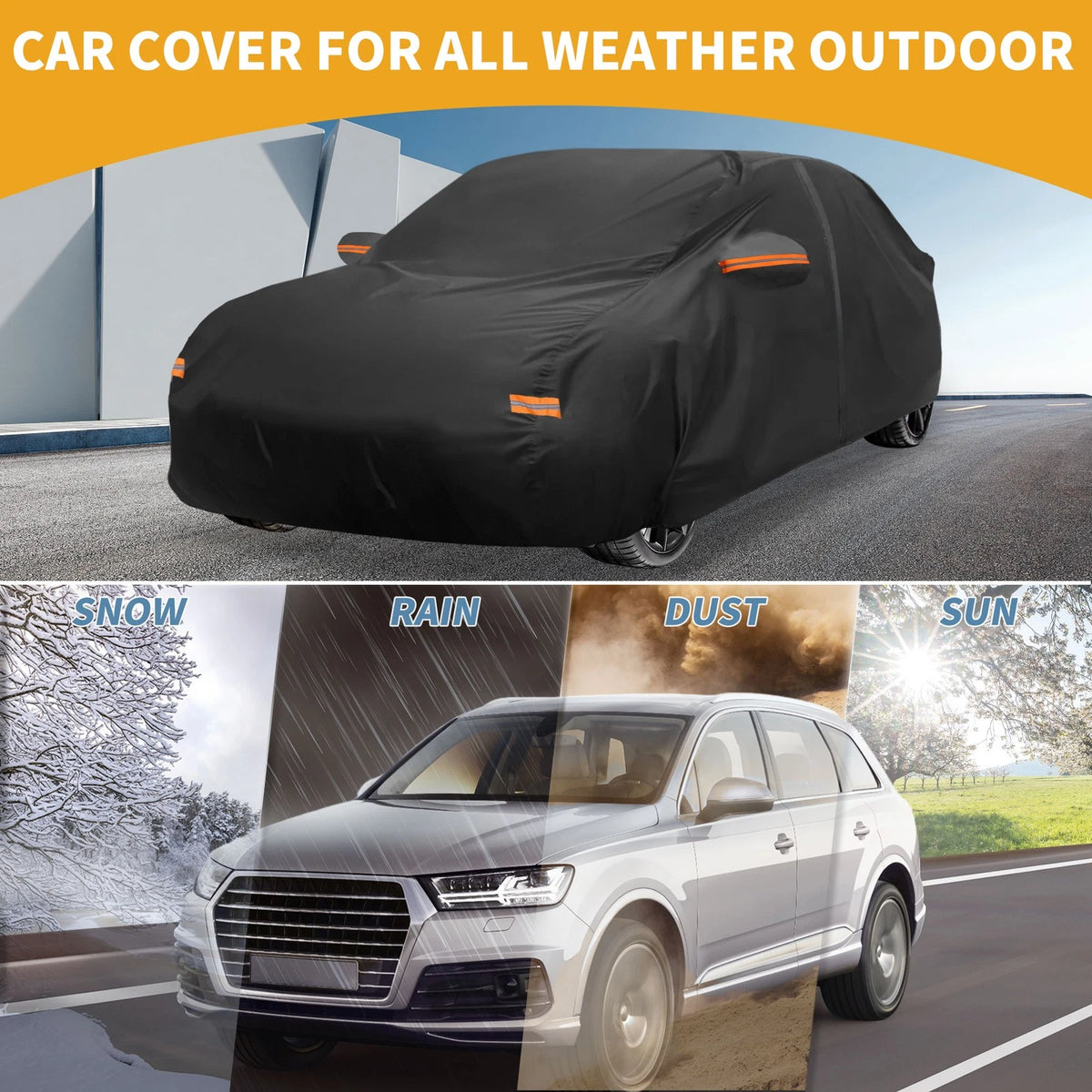Car Cover Waterproof All Weather with Zipper for Hyundai Sonata (2018–2024)