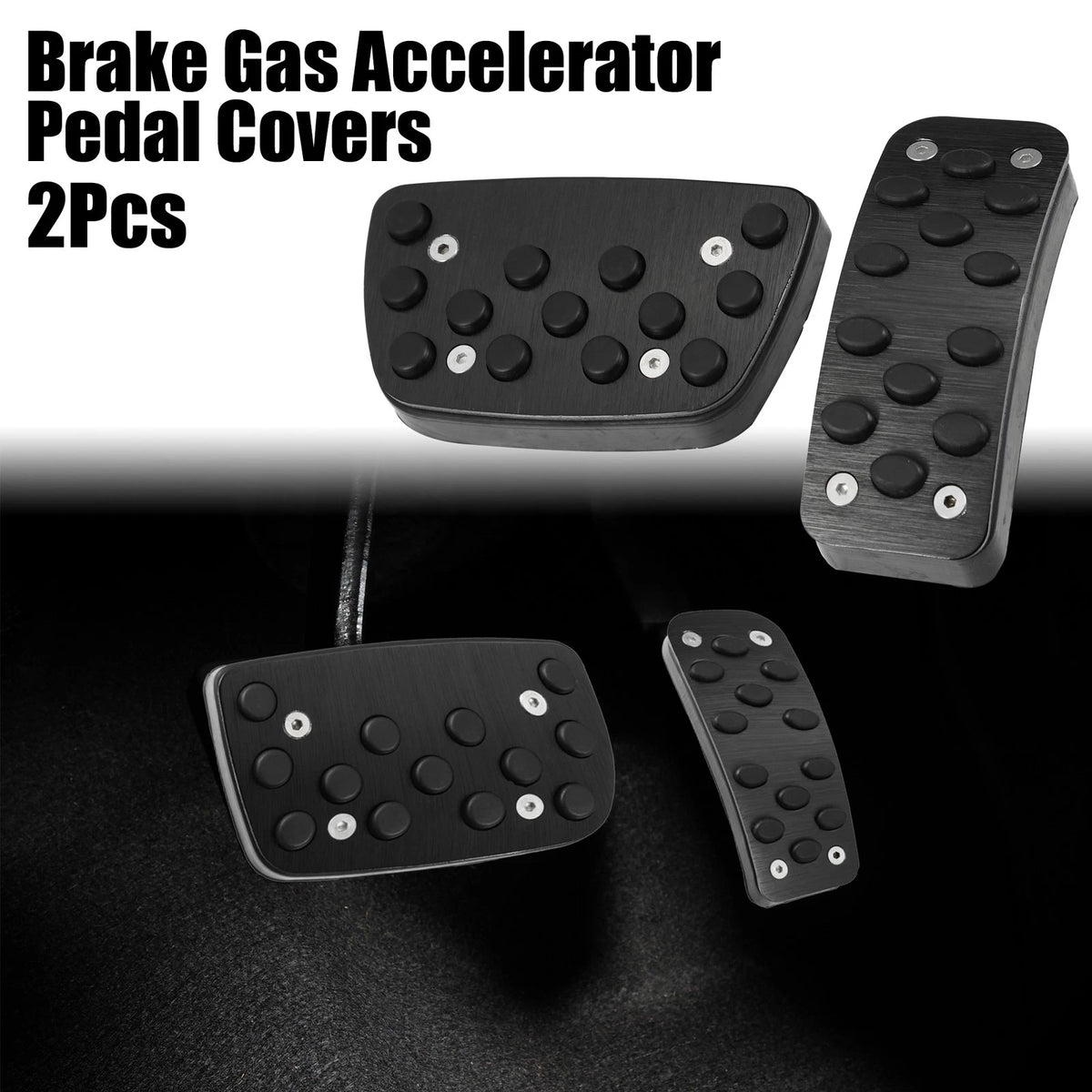2pcs Accelerator and Brake Pedal Covers Replacement for Toyota Camry (2012–2017) Black