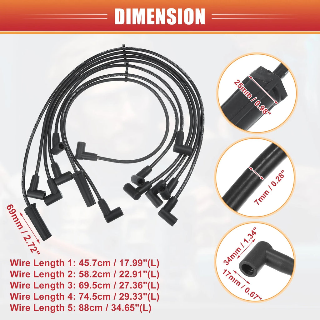 Ignition Coil and Spark Plug Wire Set for Chevrolet Astro G10 (2000–2005)