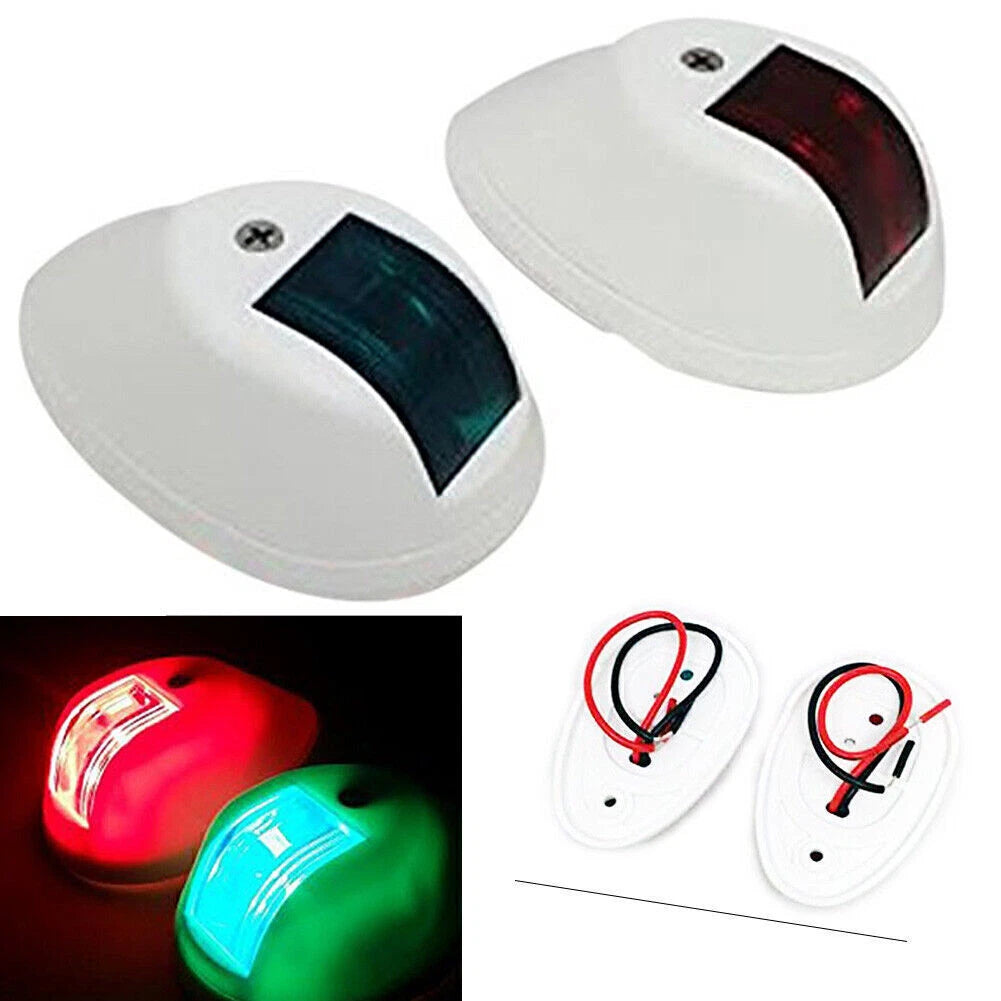 2X Green Red Navigation Side Light Indicators for Boat (Nylon Housing)