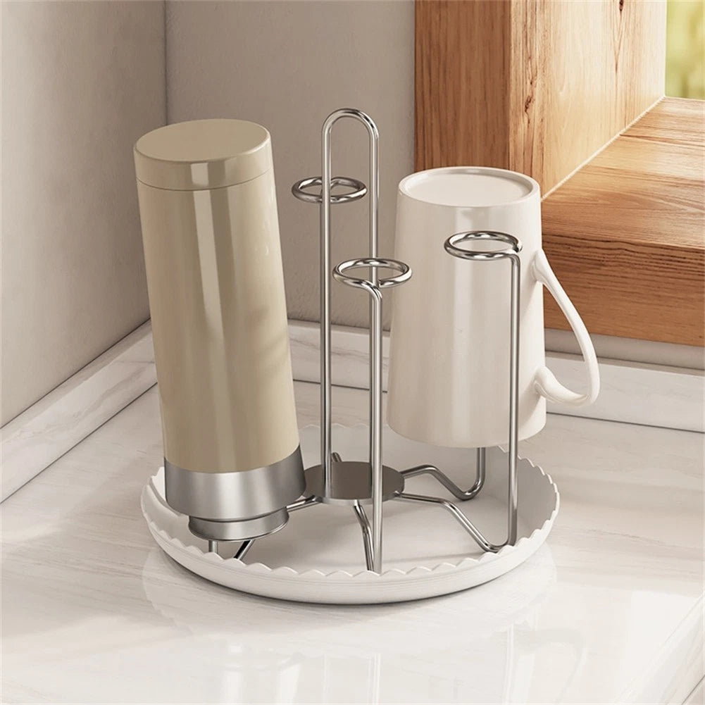 Cup Drying Rack with Drain Tray for Quick Drying and Easy Access