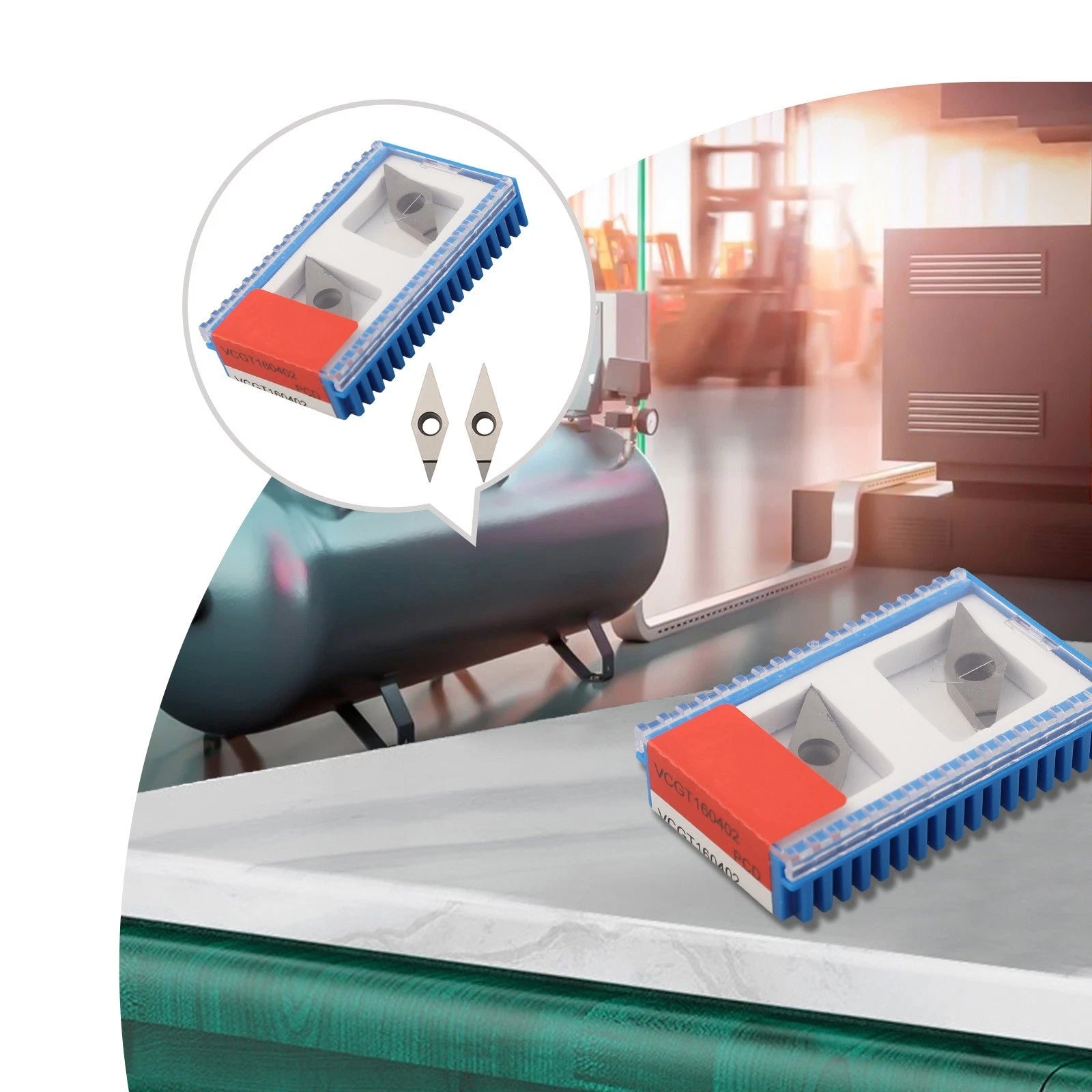 2X VCGT160402 PCD CNC Inserts for