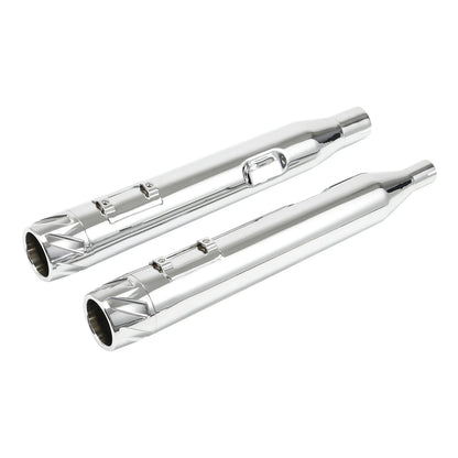 4" Chrome Slip-On Straight Mufflers for Harley Road Glide (2017–2024)