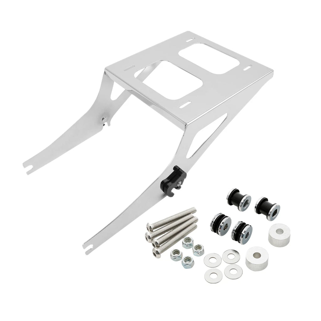 2X Chrome Up Mounting Rack Docking Hardware for Harley Fatboy (2008–2017)