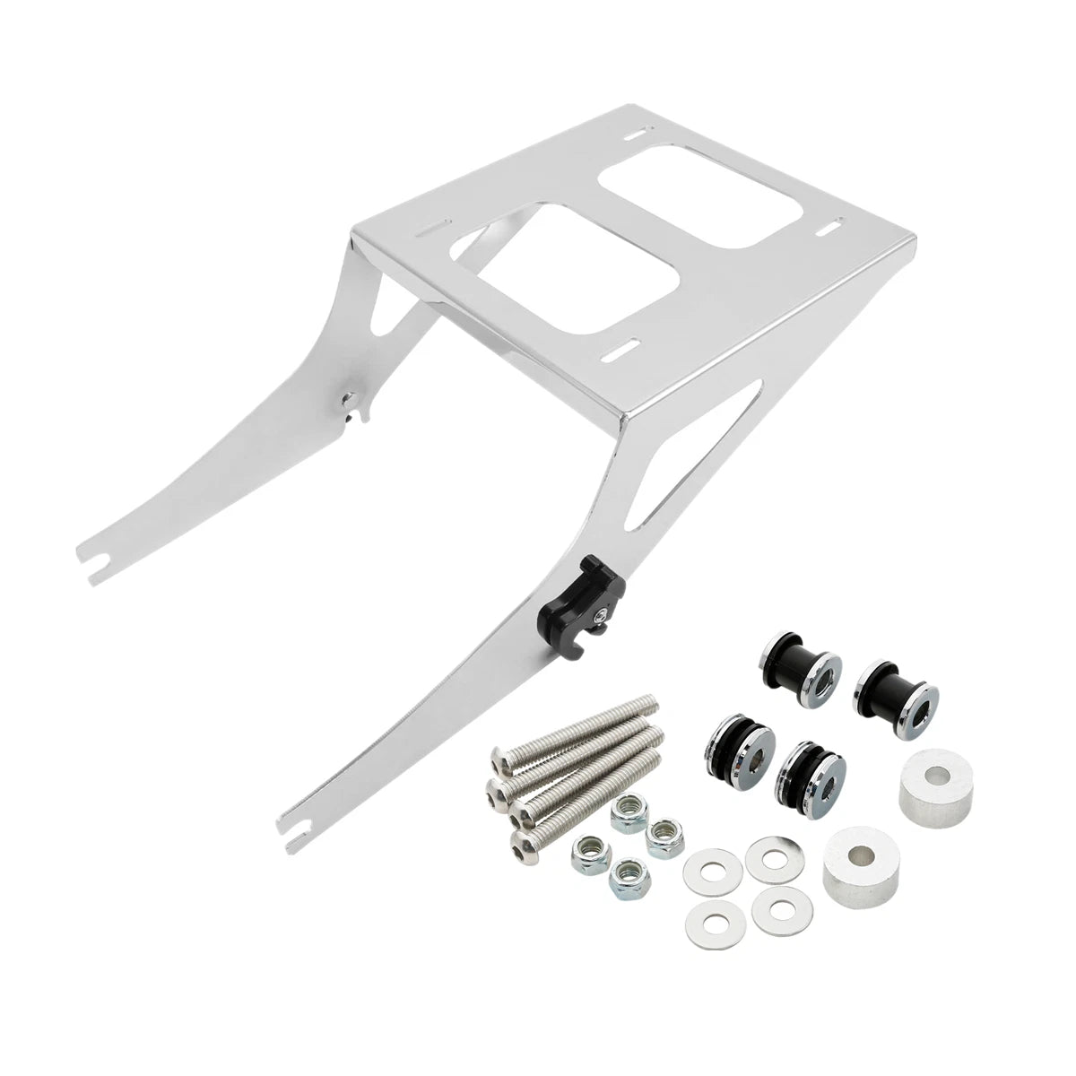 2X Chrome Up Mounting Rack Docking Hardware for Harley Fatboy (2008–2017)