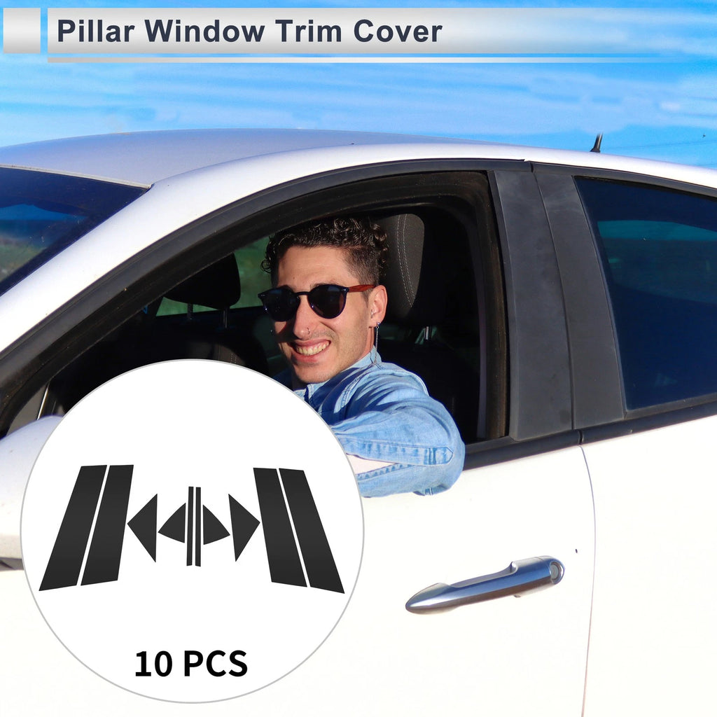 10 Pcs Door Pillar Window Trim for Mazda 3 Axela (2014–2018) Black