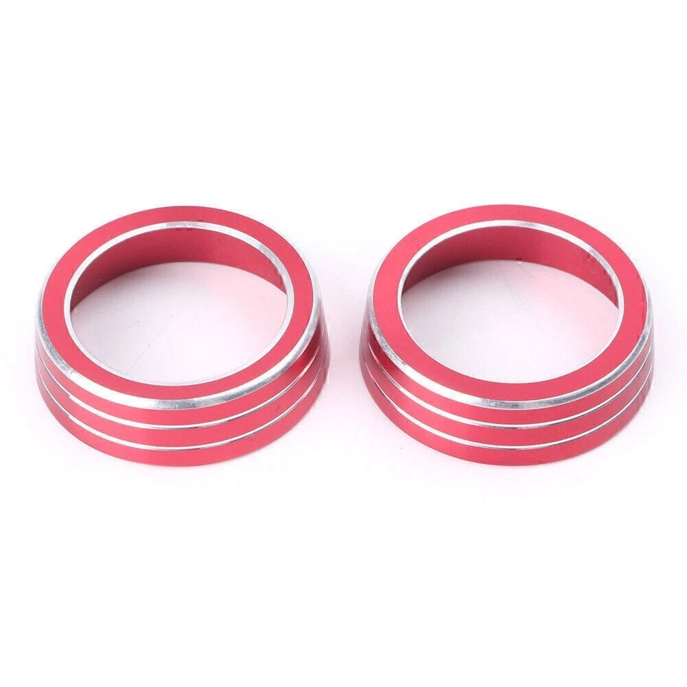 Set of 2 AC Heater Control Switch Rings Red for Honda Civic (2016–2017)
