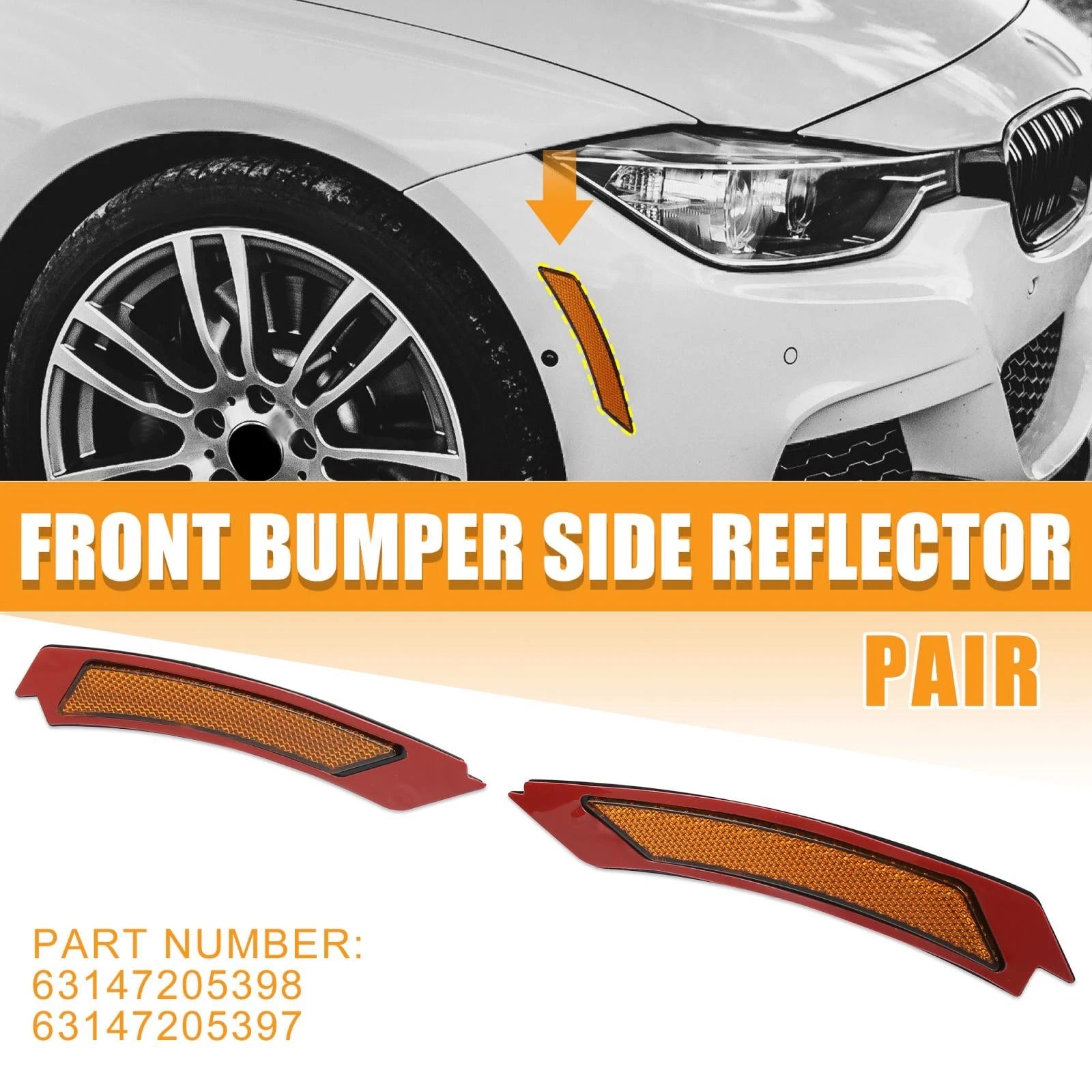 Bumper Reflector Yellow Replacement for BMW 3 Series E90 E91 LCI (2009–2011)