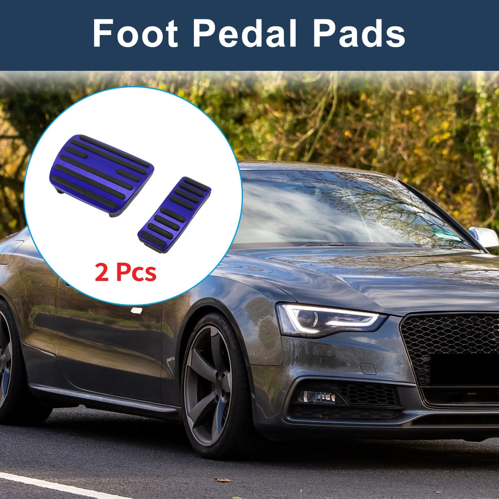 Foot Accelerator Pedal Covers for Audi A4 A5 A6 Q5 2014–2020 Blue