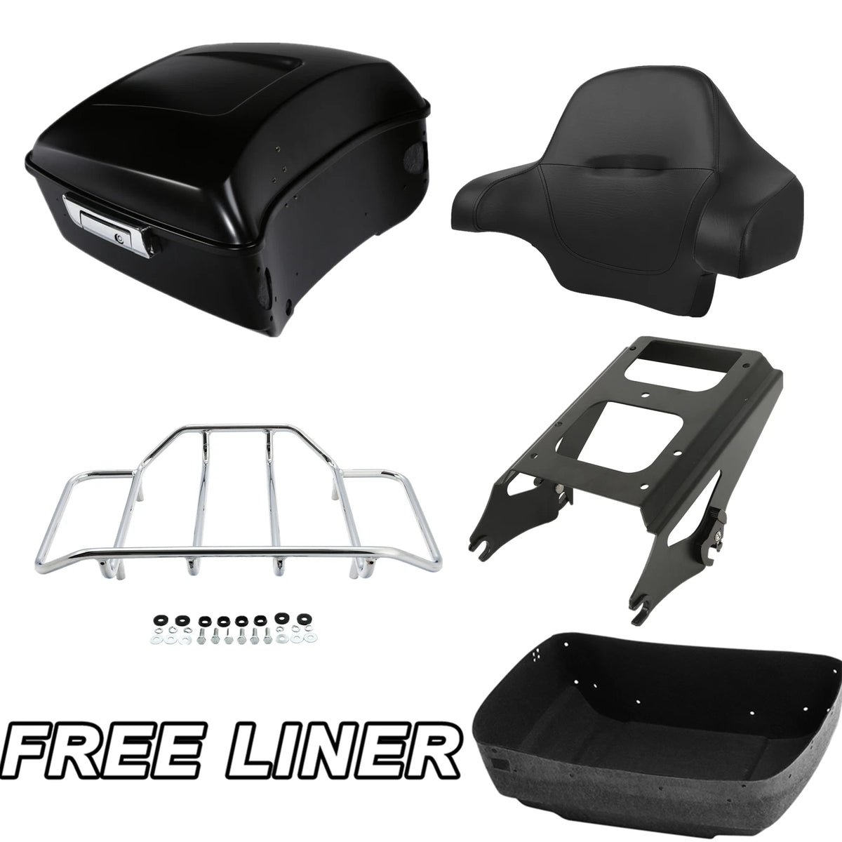 Matt Black Trunk Pad Mount Rack for Harley Electra Glide (2009–2013)