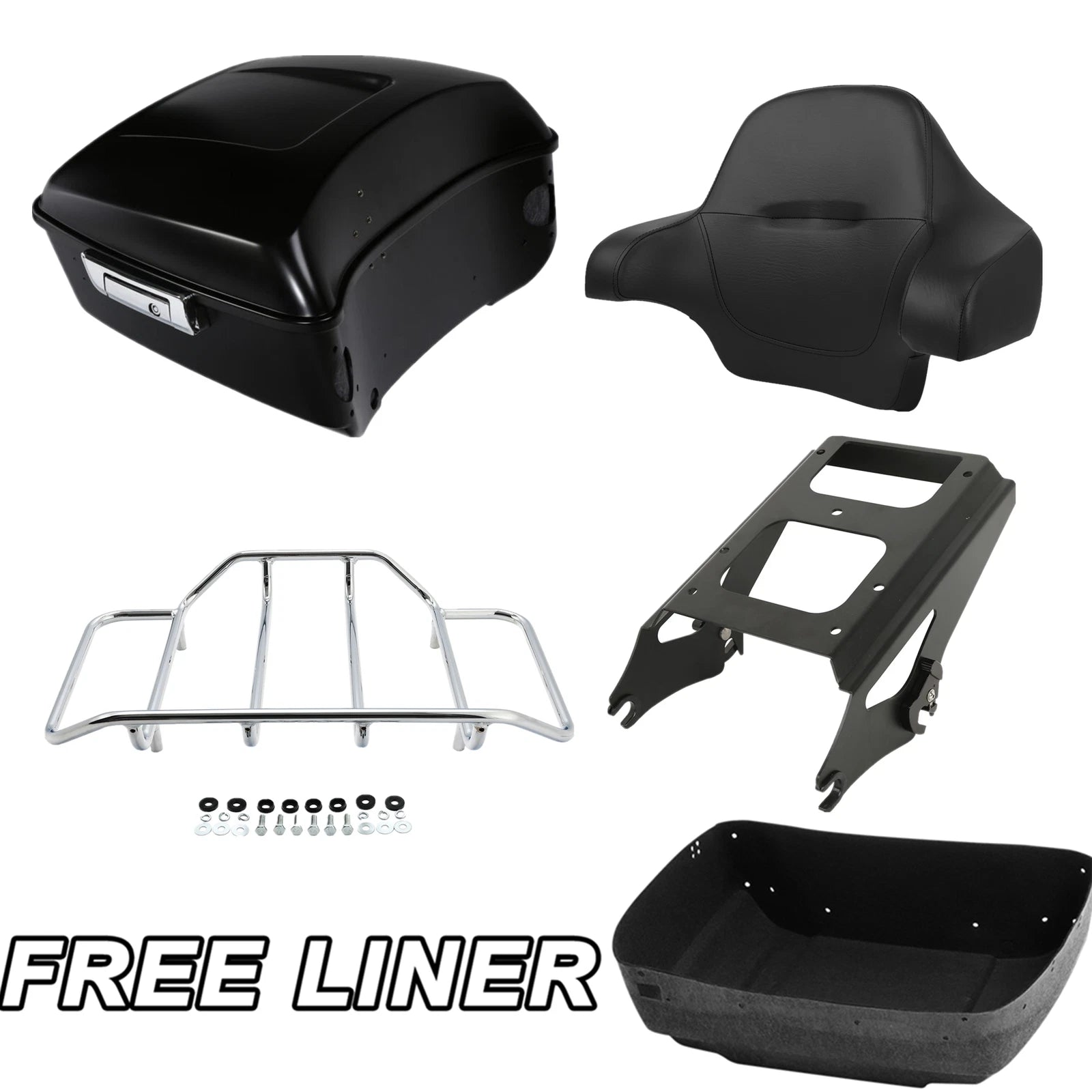 Matt Black Trunk Pad Mount Rack for Harley Electra Glide (2009–2013)