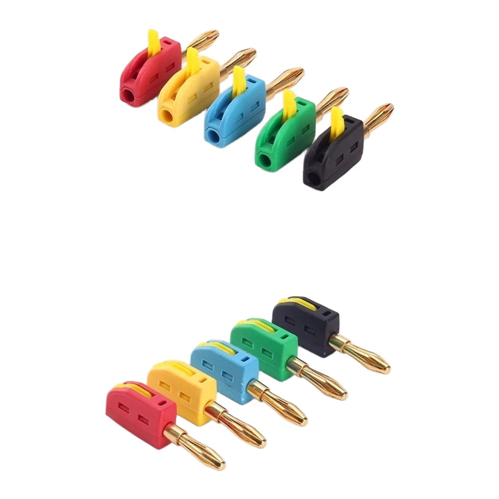 10pcs 4mm Gold Plated Quick Connect Speaker Connectors