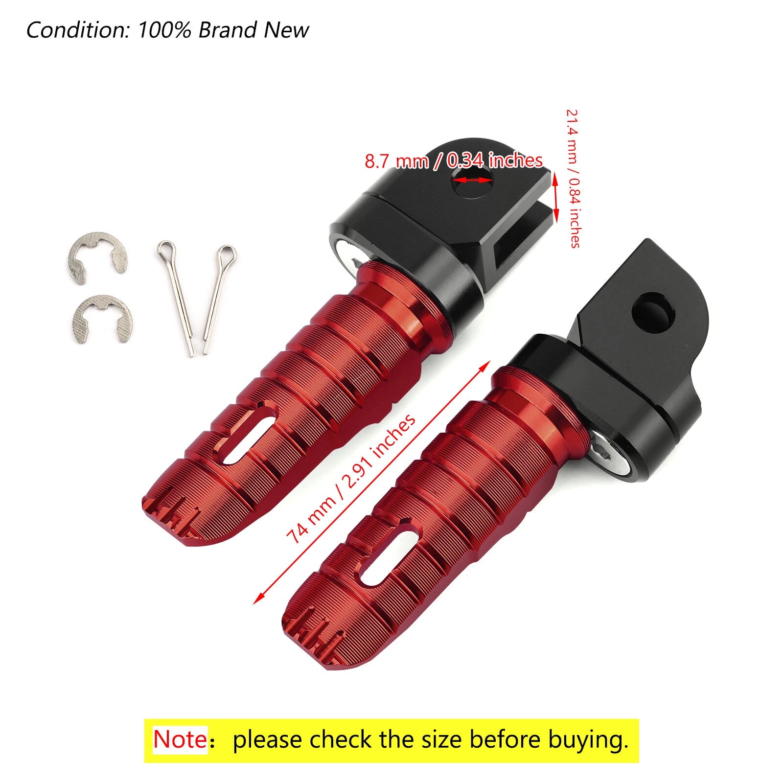 Front Footrests Foot Pegs for Honda CB125R CBR250RR/1000RR CB600F CB1100 (T9)