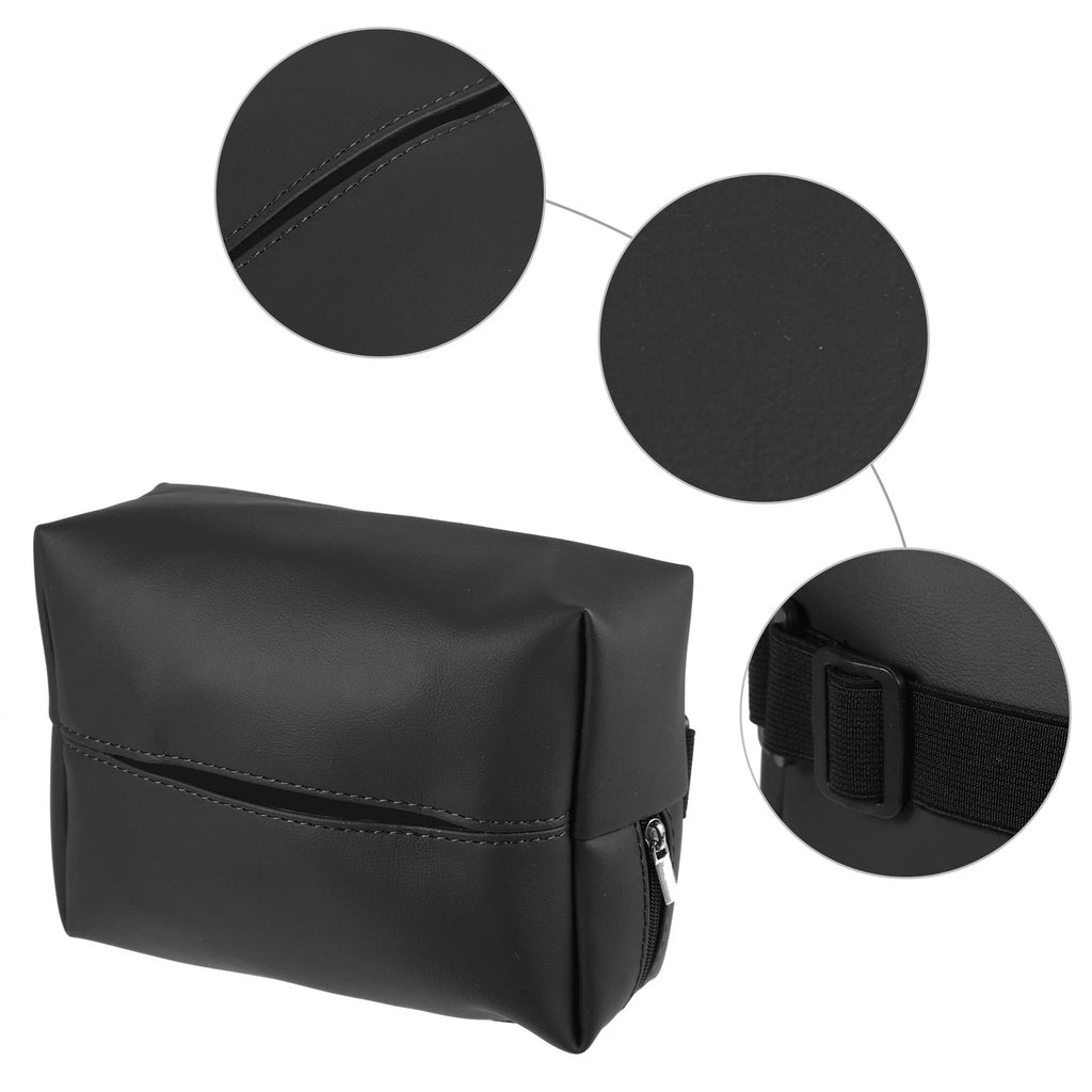 Universal Car Armrest Tissue Box Mask Holder for Back Seat (Black)