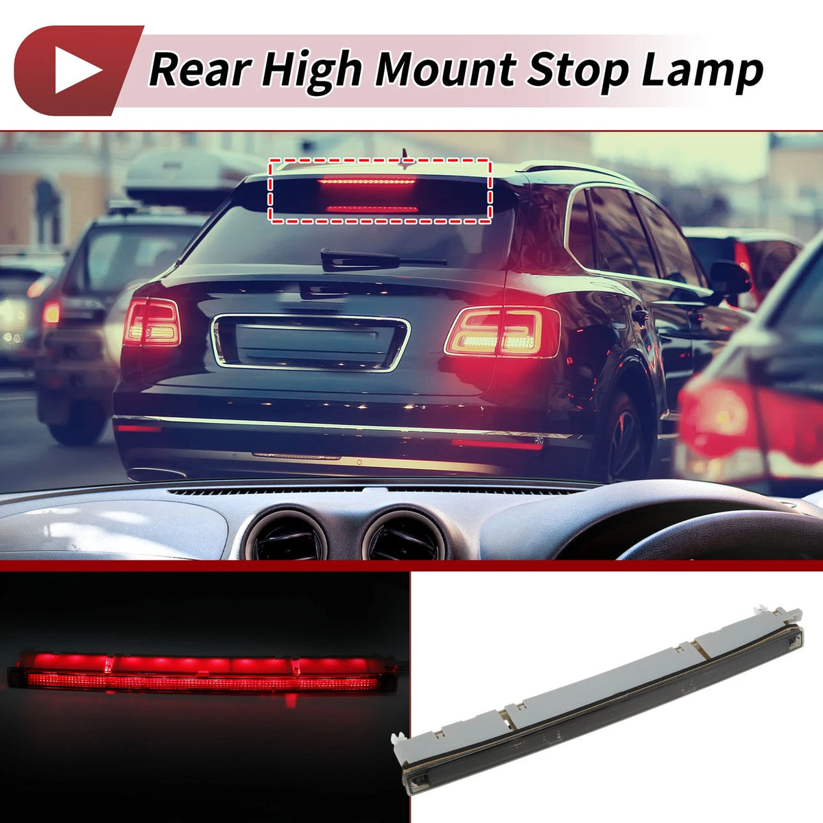 Black LED Third Brake Light for Audi A6 Avant (1998–2005) No. 4B9945097A