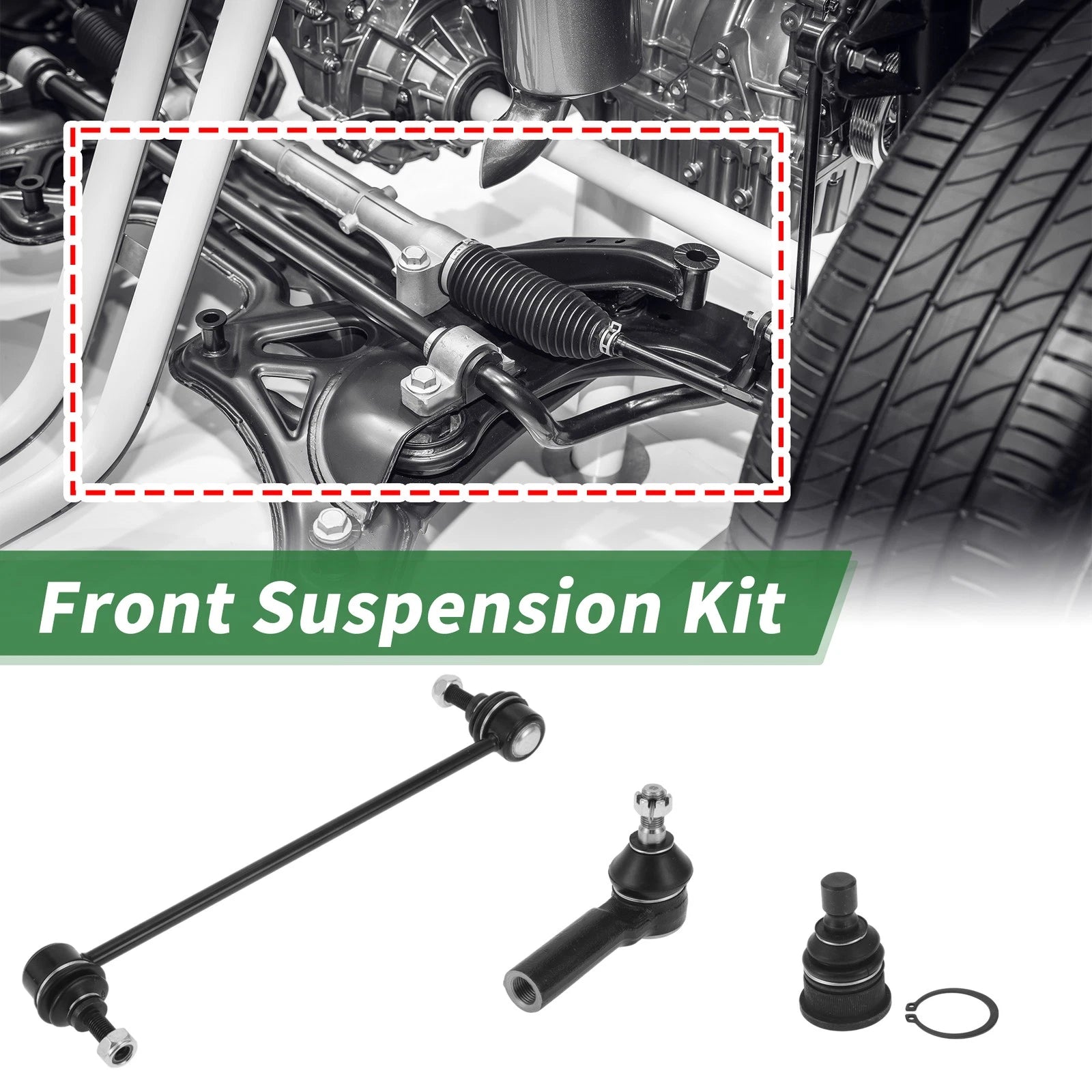 6pc Front Suspension Kit Outer Tie Rod End Sway Bar Link for Mazda Tribute (2001–2011)
