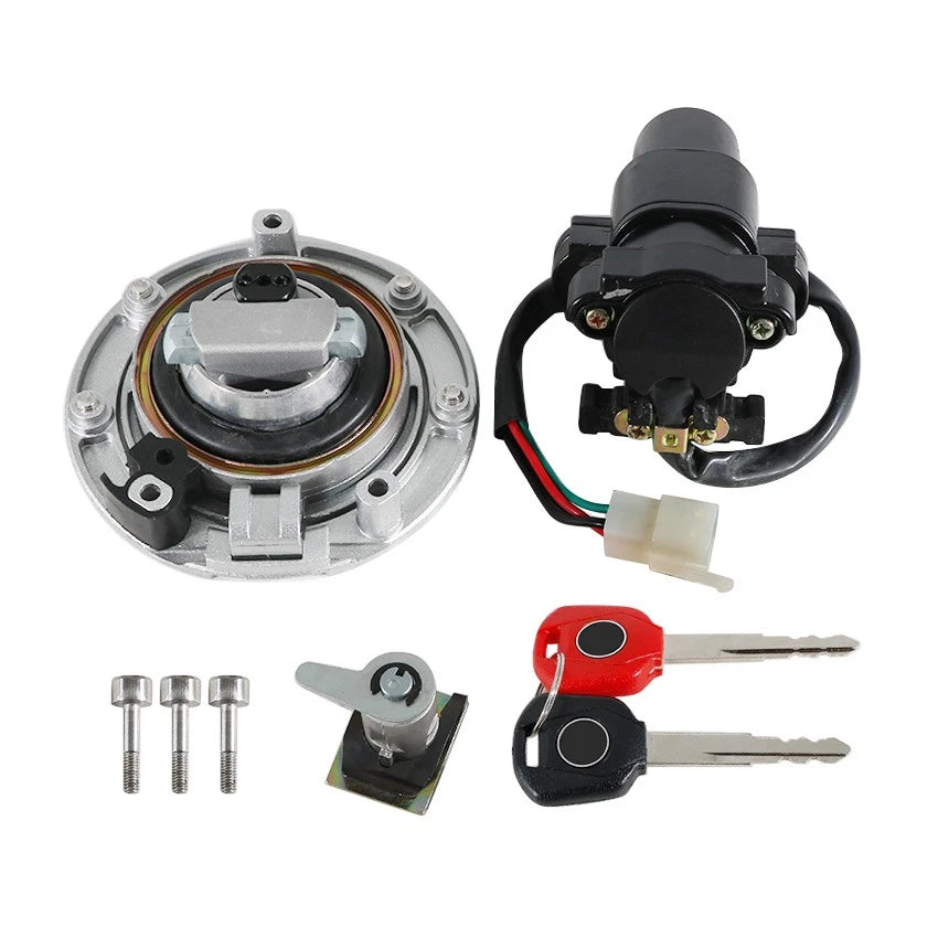 Ignition Key Switch Fuel Cap Seat Lock Set for Honda CB900 CB919 (2002–2007)