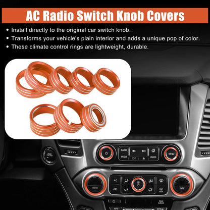AC Radio Switch Knob Cover Set for Chevy Silverado and GMC Sierra (2014–2018)