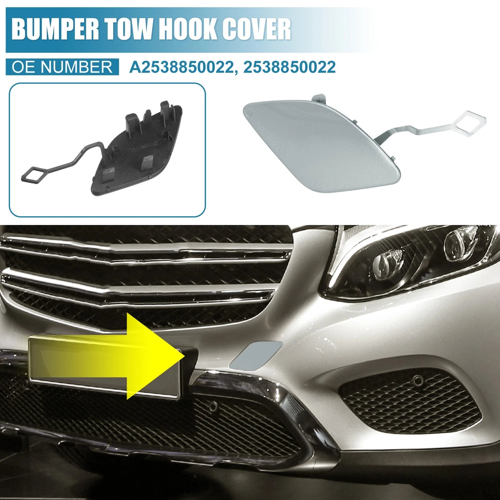 Front Bumper Tow Hook Cap Replacement for Mercedes-Benz GLC-Class (2016–2024)