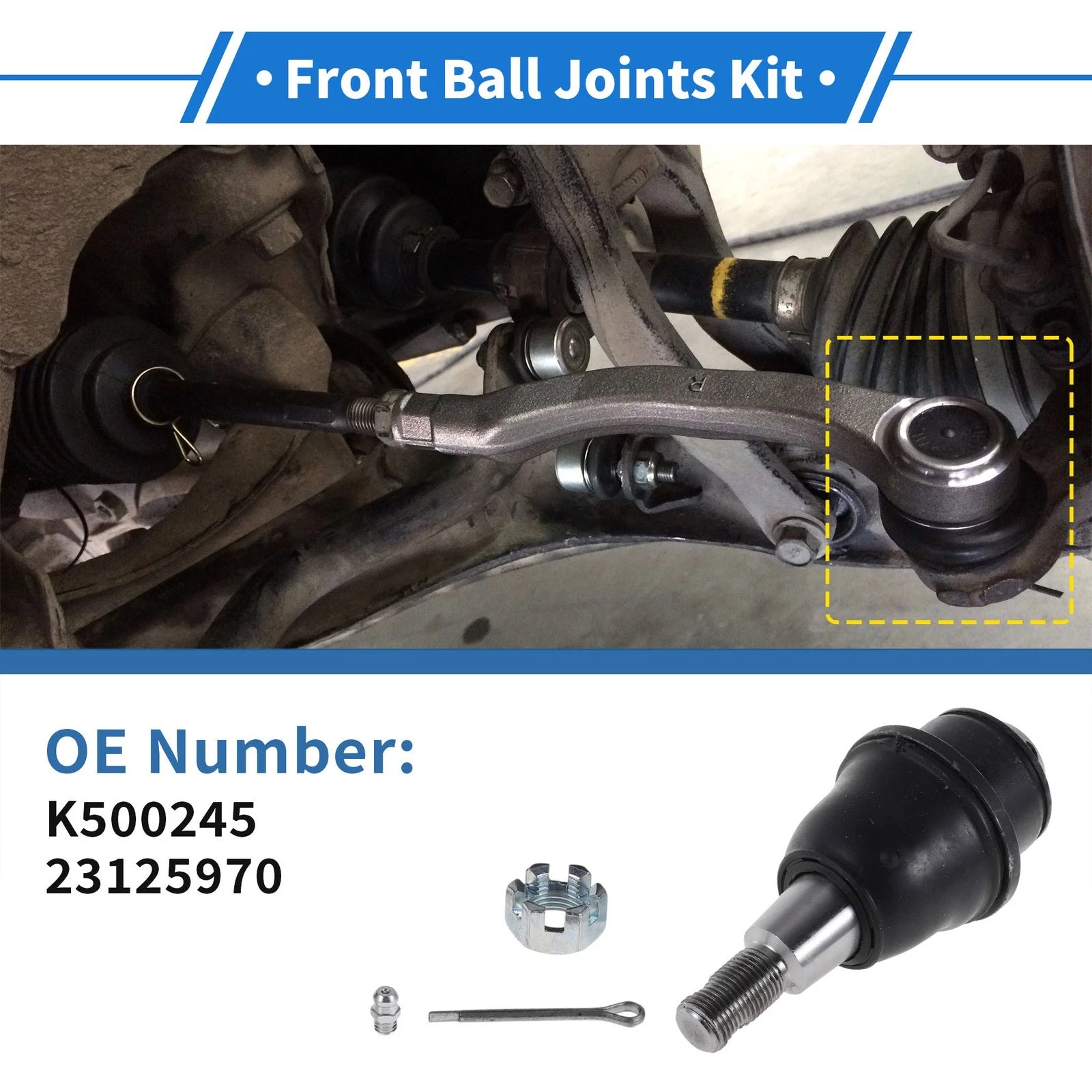 2 Pcs Front Lower Ball Joints Replacement for Chevrolet Silverado 1500 (2013–2020)