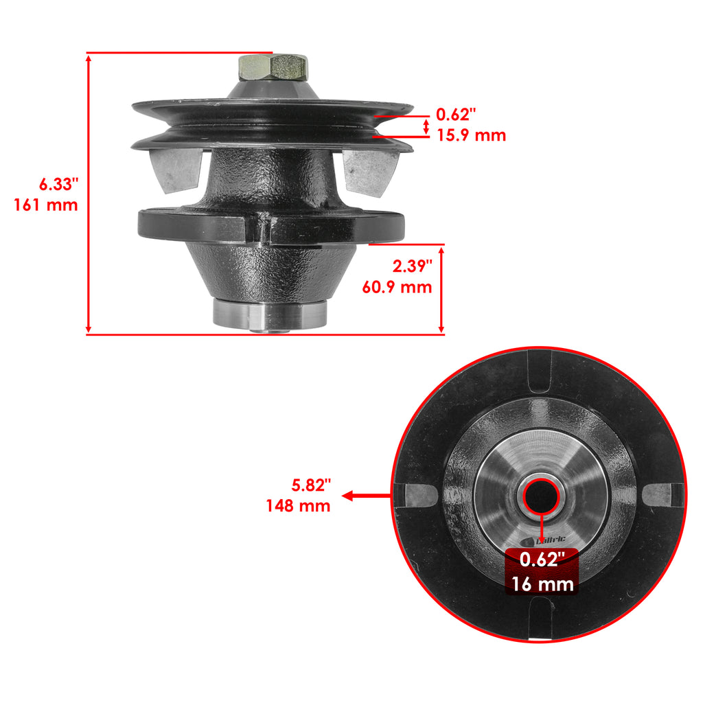 Caltric Mower Deck Spindle Housing Replacement for John Deere 160 261 (60")