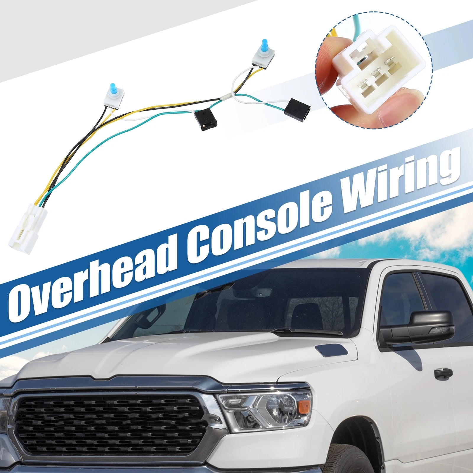 Overhead Console Map Light Wiring with Switches for Dodge Ram (2009–2018)