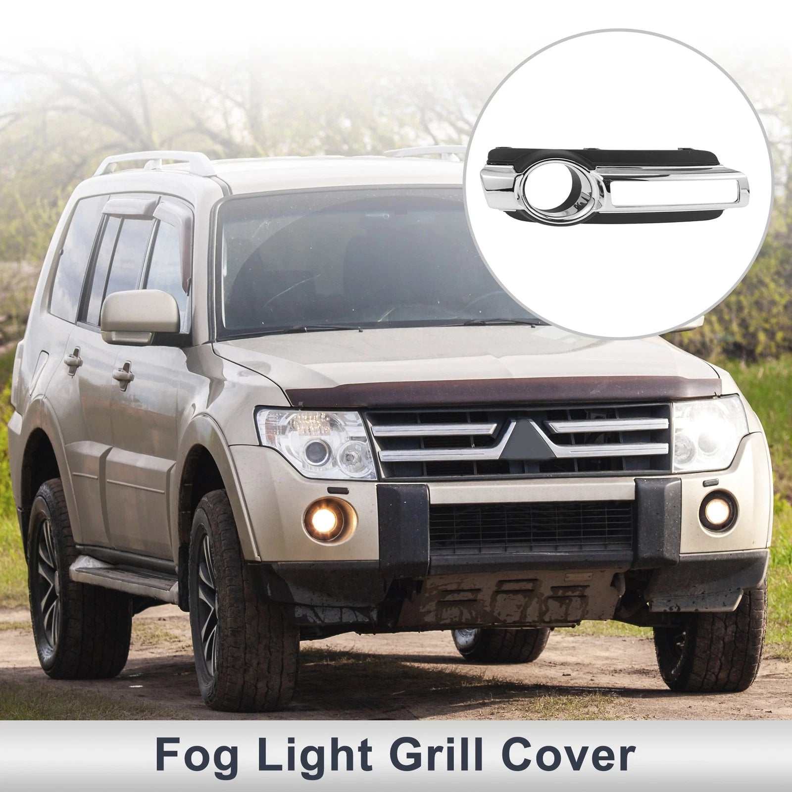 Front Right Fog Light Grill Replacement for Mitsubishi Montero (2015–2016)