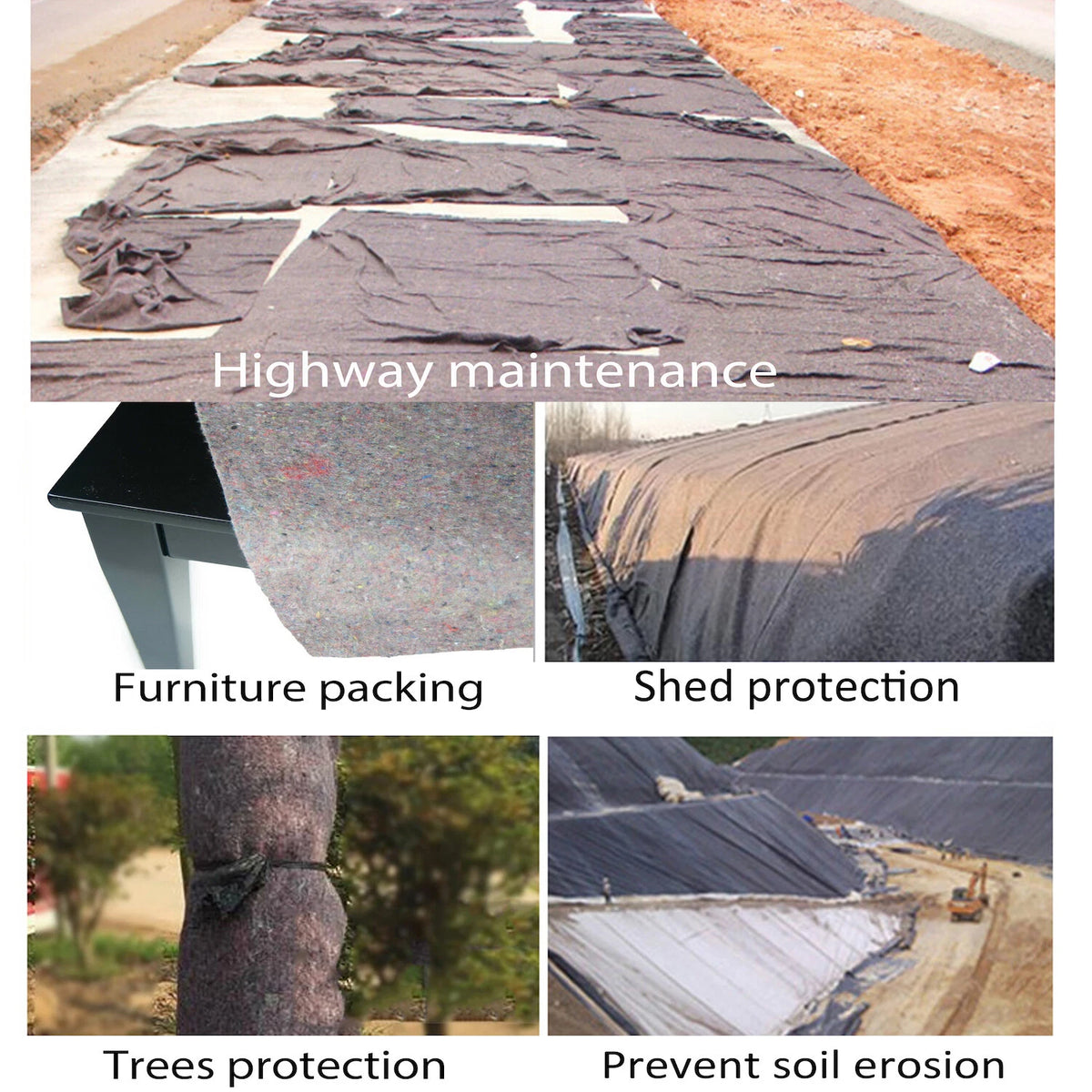 Set of 4 Heavy Duty Textile Moving Blankets 80" x 72" Packing Pads
