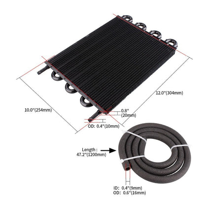 Oil Cooler Radiator Kit for Car Transmission Front Mount (Aluminum Alloy)