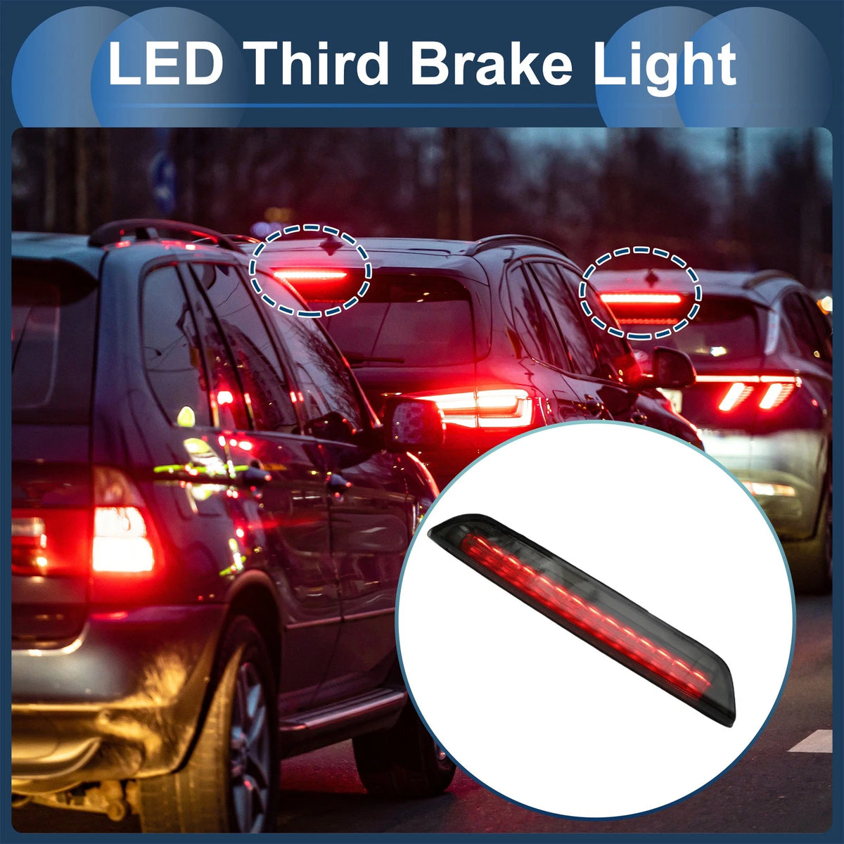 LED Third Brake Light for Skoda Octavia Mk2 Estate (2004–2013) Black Housing