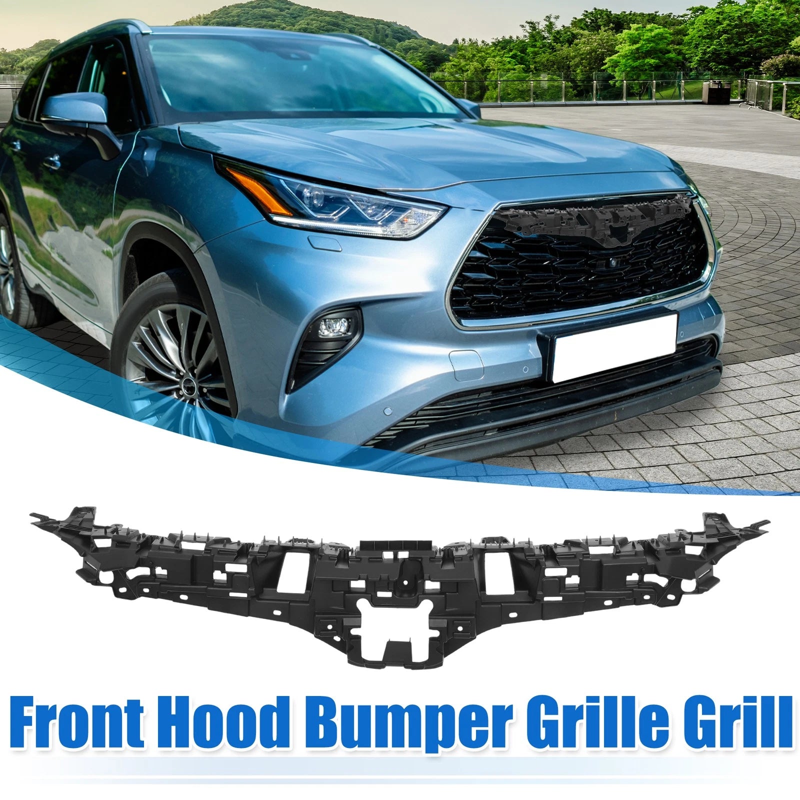 Front Hood Bumper Grille Grill Replacement for Toyota Highlander (2020–2022)