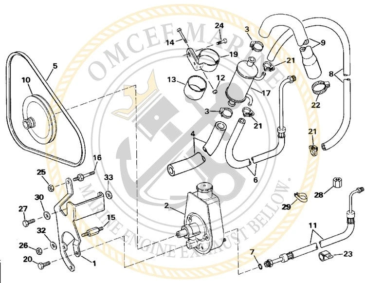 Power Steering Pulley for Volvo Penta 3.0 4.3 5.0 5.7 5.8 7.4 (Replaces 3853804)