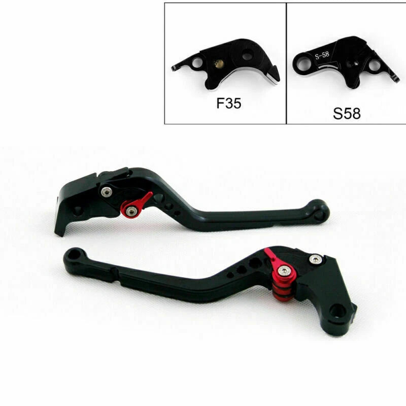 Long Brake Clutch Levers for Suzuki GSXR600 GSXR750 GSXR1000 (2005–2010) Black