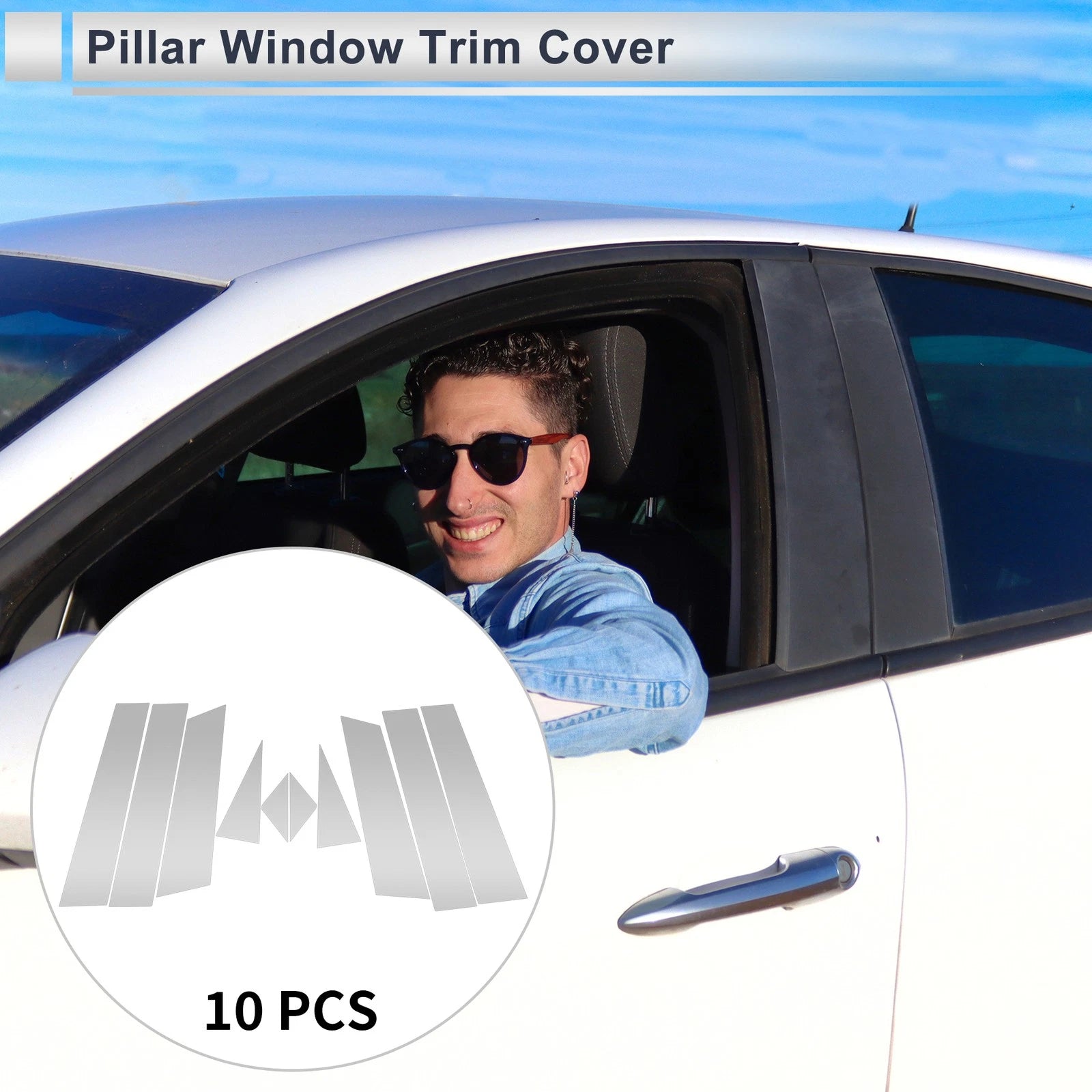 10 Pcs Door Pillar Window Trim Replacement for Mazda CX8 (2018–2023)