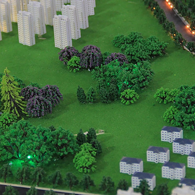 50pcs Miniature Trees for Model Train Railroad Scenery