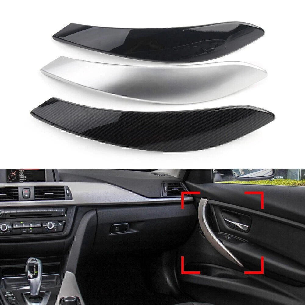 1Pc Carbon Fiber Right Inner Door Handle Panel Cover Trim For BMW 3 4 Series 3GT