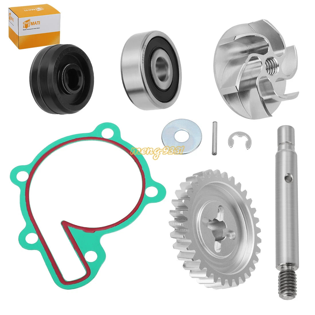 Water Pump Gear Impeller Bearing Seal Set for Yamaha YFZ350 Banshee (1987–2006)
