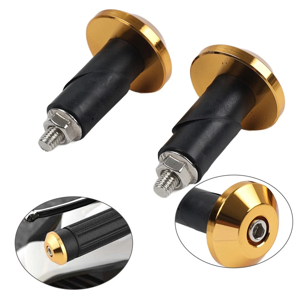 Handlebar Grips & End Cap for Motorcycle (7/8'' & 1'') - Gold