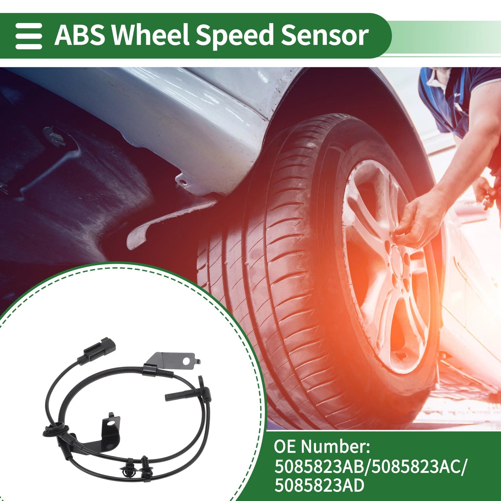 ABS Wheel Speed Sensor Front Left Replacement for Dodge Avenger (2011–2014)