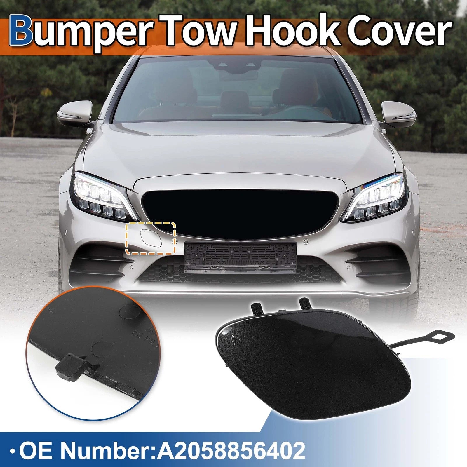 Front Tow Hook Cover Replacement for Mercedes-Benz A-Class W177 (2018–2022)