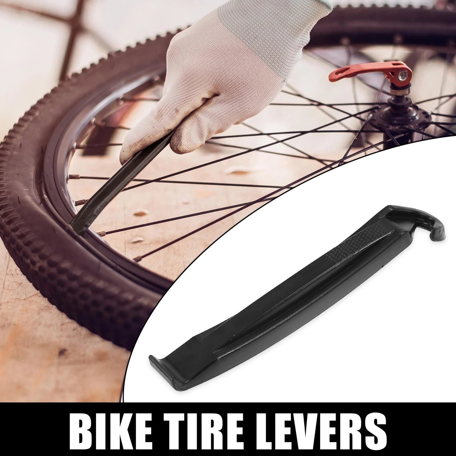 2pc Tire Repair Tool Lever Set for Bicycle Small Nylon Tyre (Black)