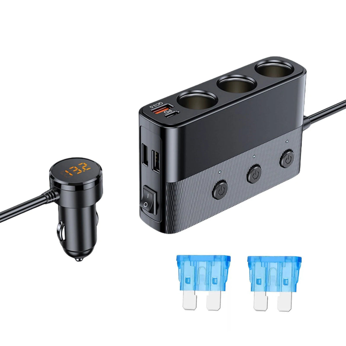 7 Way Car Cigarette Lighter Socket Splitter Power Adapter 127W for Universal