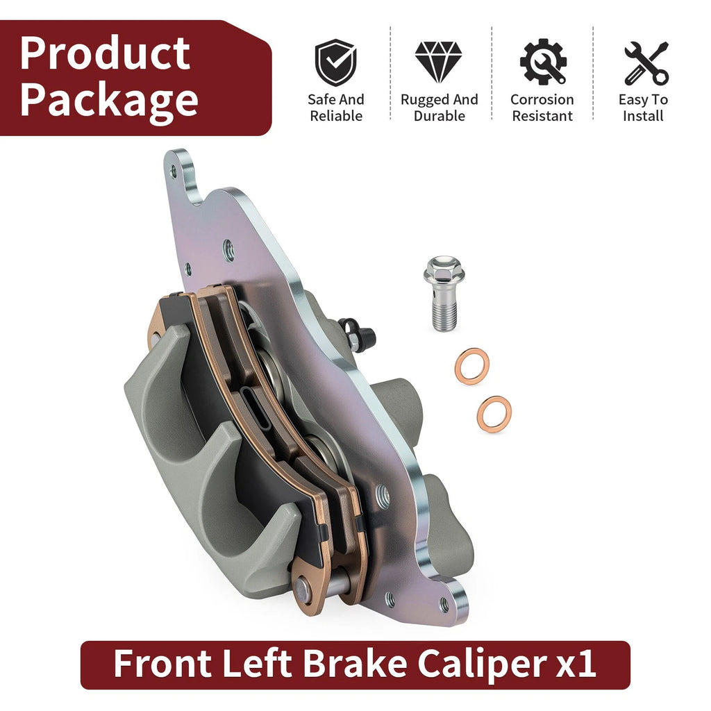 Front Left Brake Caliper with Pads for Polaris RZR PRO XP 4 (2020–2025)