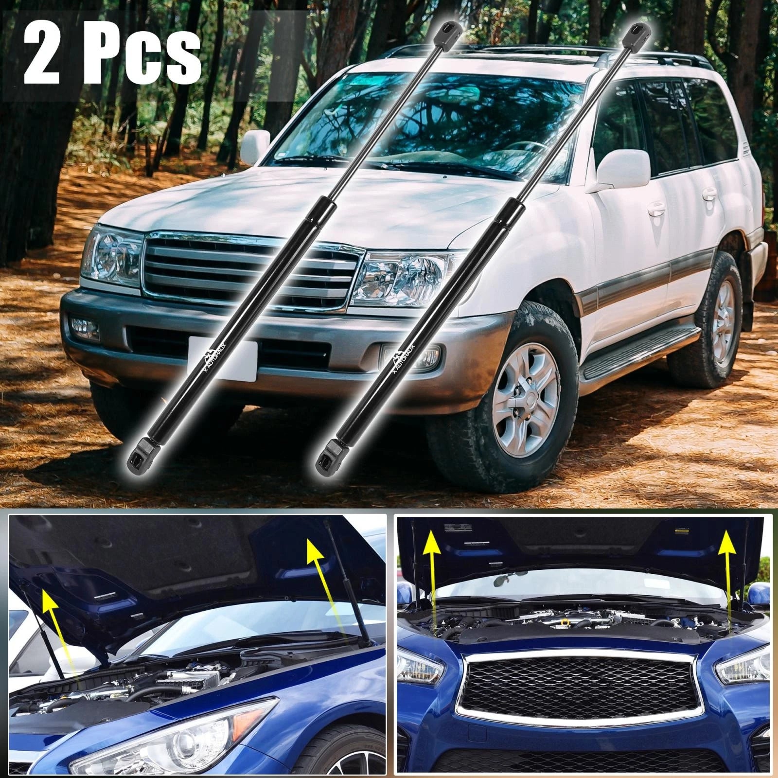 2PCS Front Hood Lift Supports Replacement for Toyota 4Runner (2003–2004)