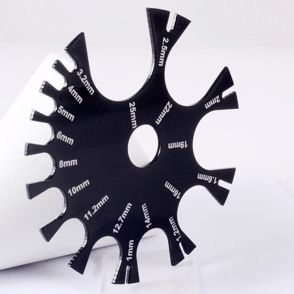 Black Acrylic Thickness Gauge Measuring Wheel for Wire 1mm to 25mm