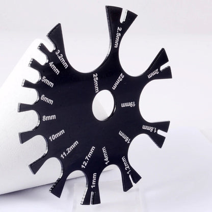 Black Acrylic Thickness Gauge Measuring Wheel for Wire 1mm to 25mm