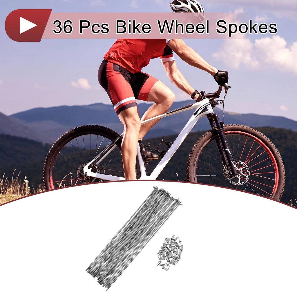 Bicycle Spokes Front Wheel Set for 12G 251mm Steel Galvanized Silver (36)