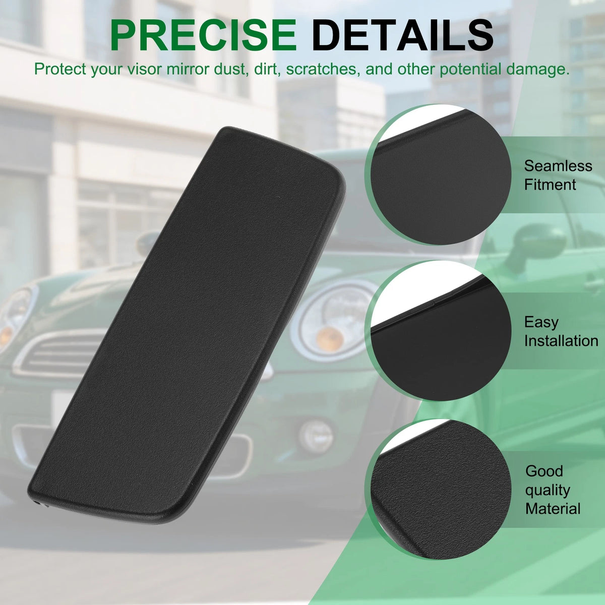 Sun Visor Mirror Cover for Porsche Boxster 718 (2017–2024) No. 982857551 Black